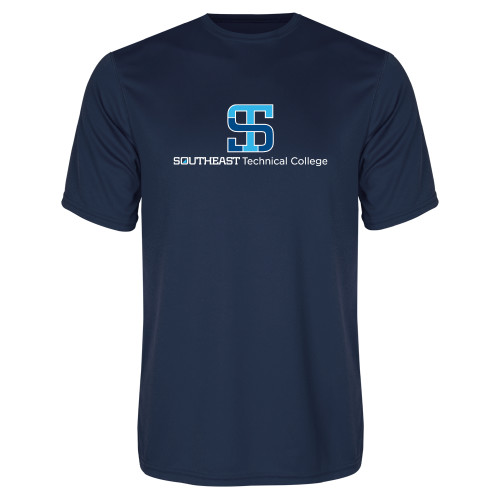 Navy Performance Tee-One-Line Wordmark