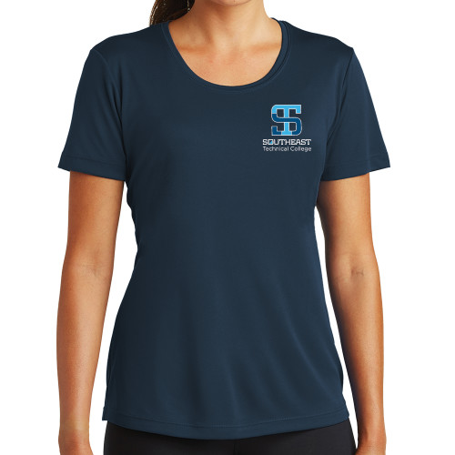 Womens Navy Performance Tee-Technical College