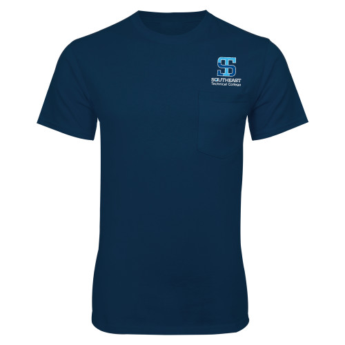 Navy T-Shirt w/Pocket-Technical College