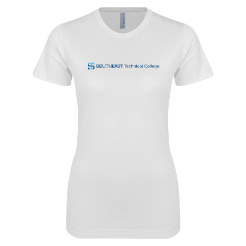Next Level Womens White Boyfriend Tee-Horizontal Version