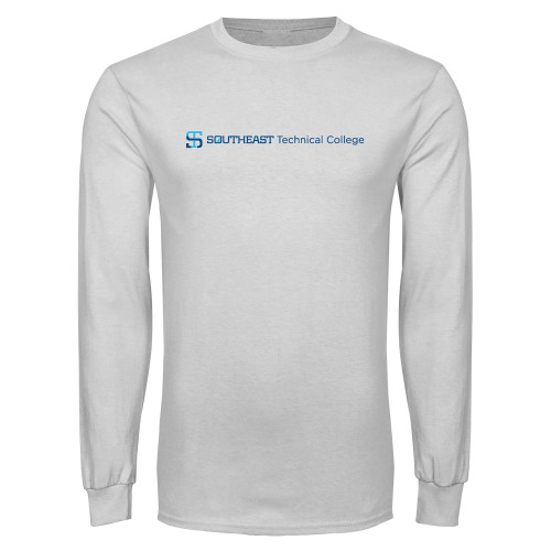 White Long Sleeve T Shirt-Horizontal Version
