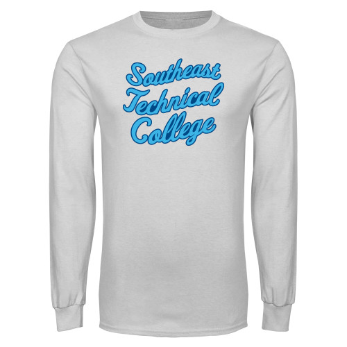 White Long Sleeve T Shirt-Script