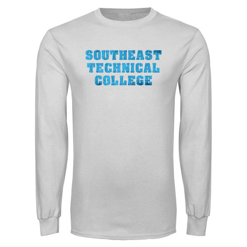 White Long Sleeve T Shirt-Distressed