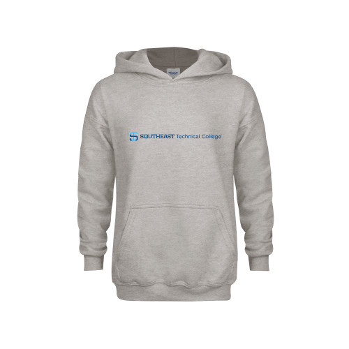 Youth Grey Fleece Hood-Horizontal Version