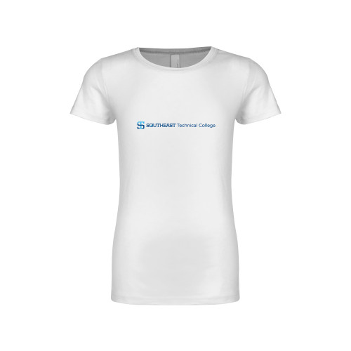 Next Level Girls White Fashion Fit T Shirt-Horizontal Version