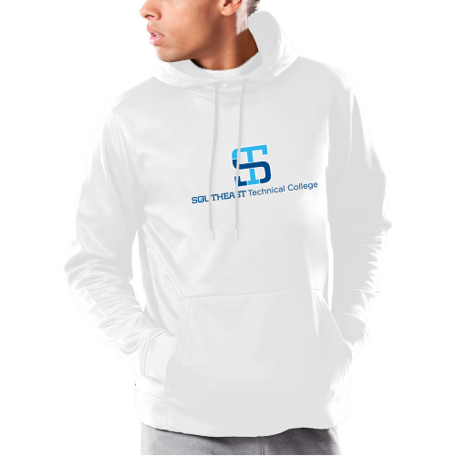 Under Armour White Armour Fleece Hoodie-One-Line Wordmark