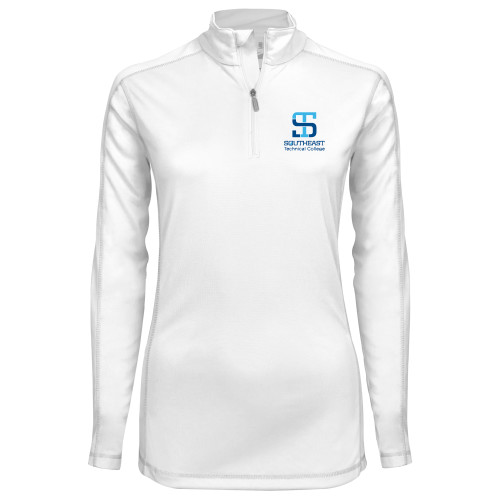 Syntrel Womens White Interlock 1/4 Zip-Technical College