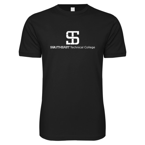 Next Level Black SoftStyle T Shirt-One-Line Wordmark