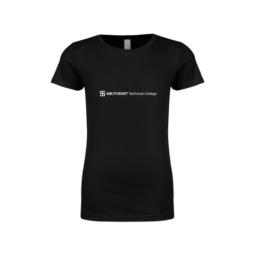 Next Level Girls Black Fashion Fit T Shirt-Horizontal Version