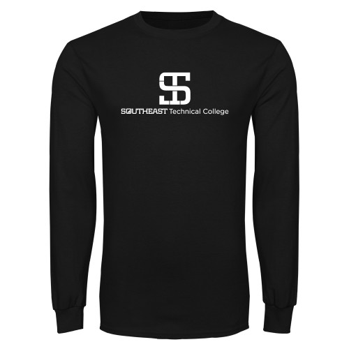 Black Long Sleeve T Shirt-One-Line Wordmark