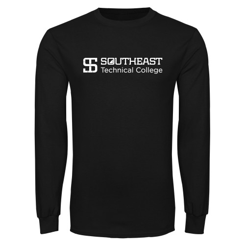 Black Long Sleeve T Shirt-Two-Line Wordmark