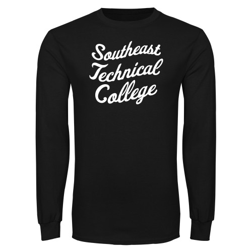 Black Long Sleeve T Shirt-Script