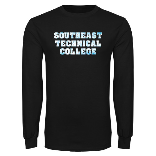 Black Long Sleeve T Shirt-Distressed