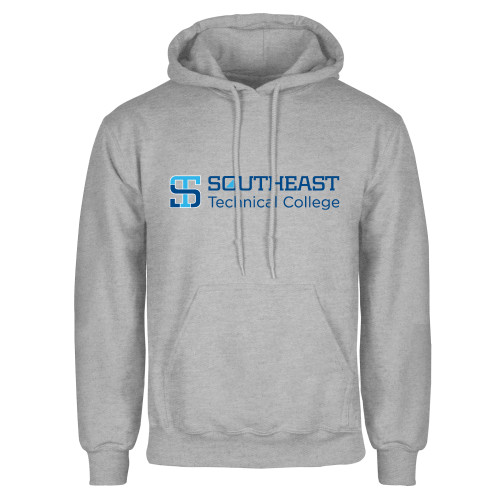 Grey Fleece Hoodie-Two-Line Wordmark