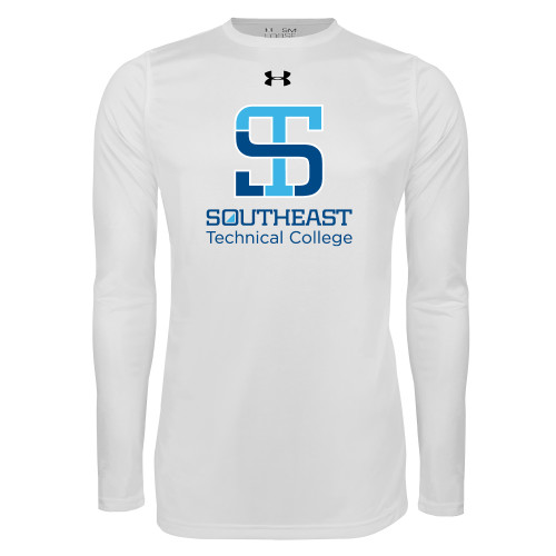 Under Armour White Long Sleeve Tech Tee-Technical College