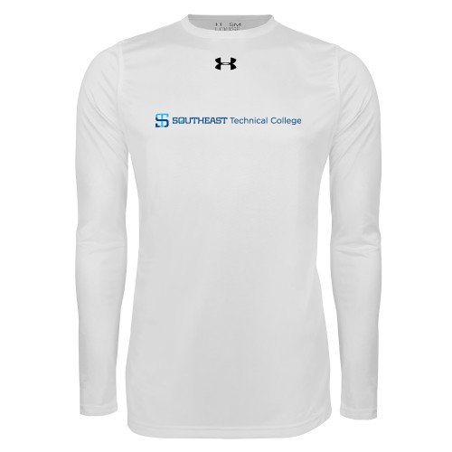 Under Armour White Long Sleeve Tech Tee-Horizontal Version