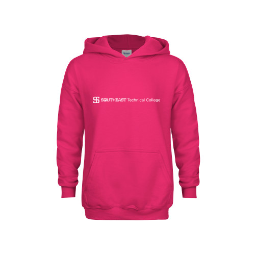 Youth Hot Pink Fleece Hoodie-Horizontal Version