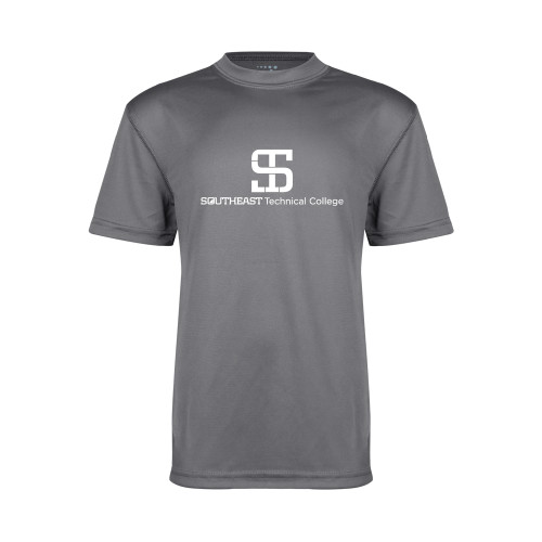 Youth Performance Grey Concrete Tee-One-Line Wordmark