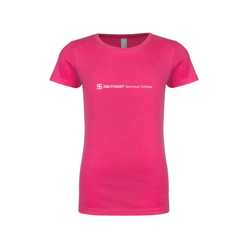Next Level Girls Fuchsia Fashion Fit T Shirt-Horizontal Version
