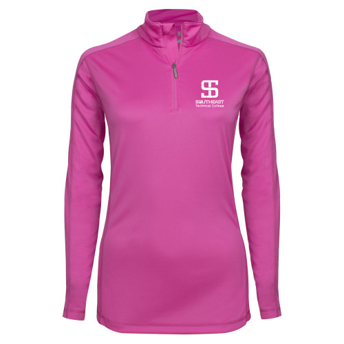 Syntrel Womens Raspberry Interlock 1/4 Zip-Technical College