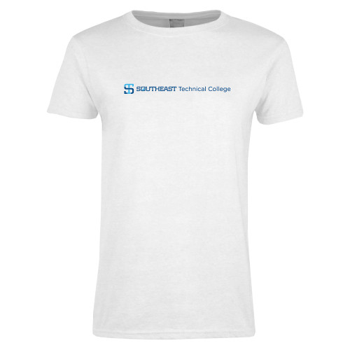 Womens White Short Sleeve Tee-Horizontal Version