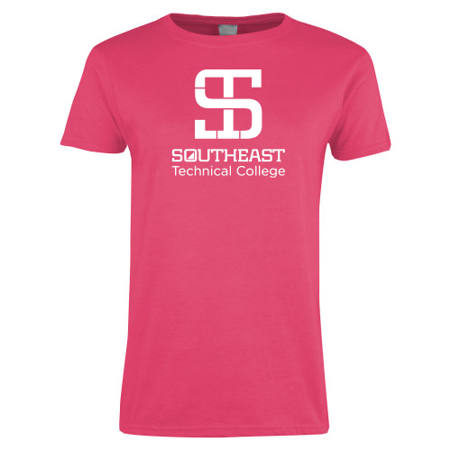 Womens Hot Pink Short Sleeve Tee-Technical College
