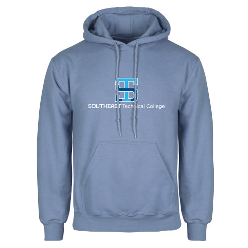 Light Blue Fleece Hoodie-One-Line Wordmark