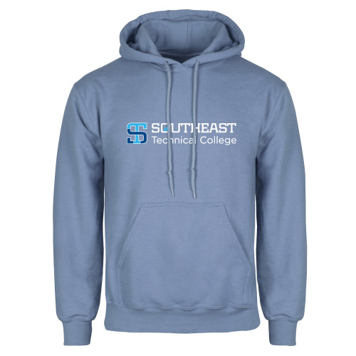 Light Blue Fleece Hoodie-Two-Line Wordmark