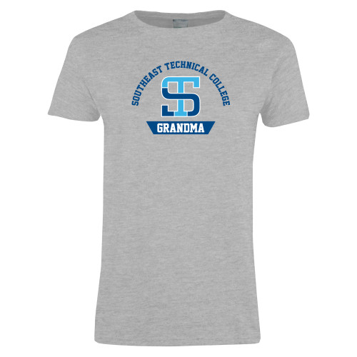 Womens Grey Short Sleeve Tee-Grandma