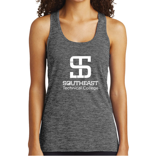 Womens Performance Grey/Black Heather Tank-Technical College