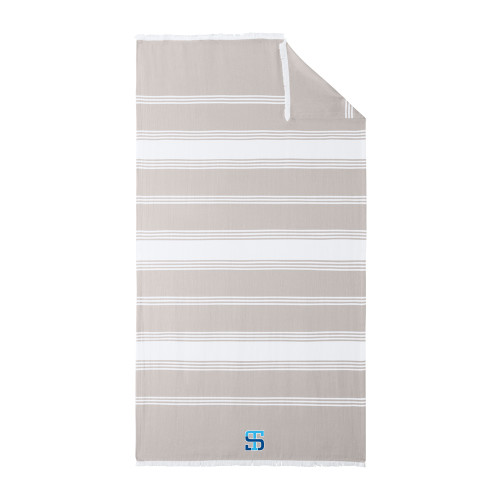 100% Cotton Sahara/White Beach Throw-Monogram