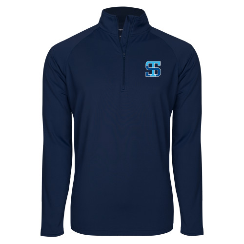 Sport Tek Navy Sport Wick Stretch 1/2 Zip Pullover-Monogram