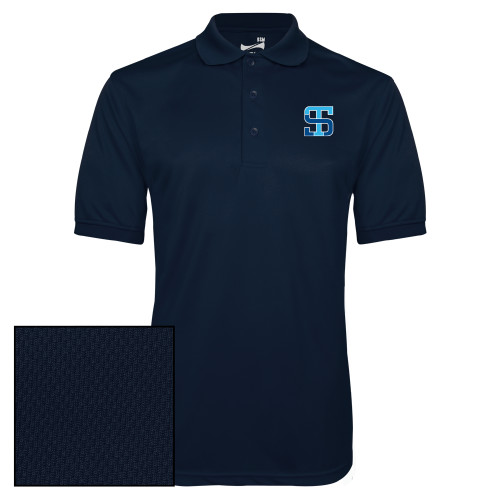 Navy Dry Mesh Polo-Monogram