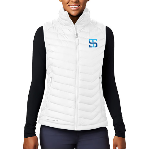 Columbia Womens White Powder Lite Vest-Monogram