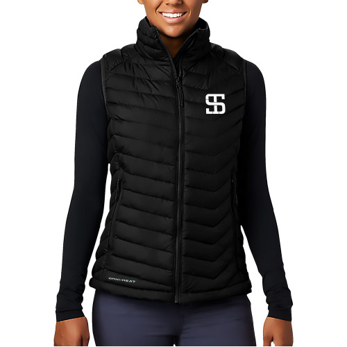 Columbia Womens Black Powder Lite Vest-Monogram