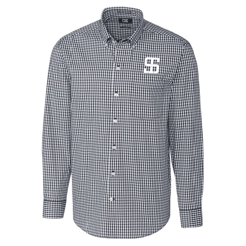 Cutter & Buck Charcoal Gingham Long Sleeve Button Down-Monogram