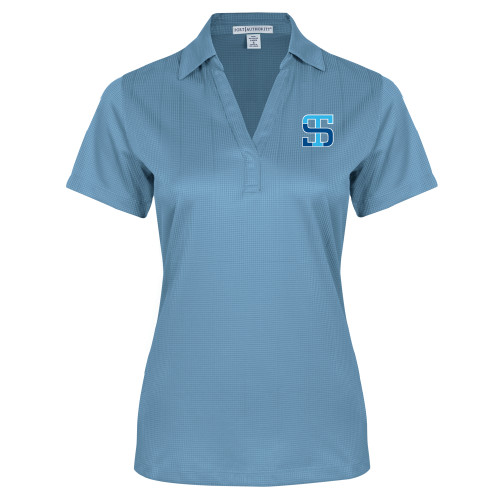 Womens Light Blue Performance Fine Jacquard Polo-Monogram