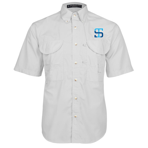 White Fishing Shirt Performance Short Sleeve-Monogram