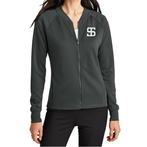 Mercer+Mettle Womens Anchor Grey Full Zip Jacket-Monogram