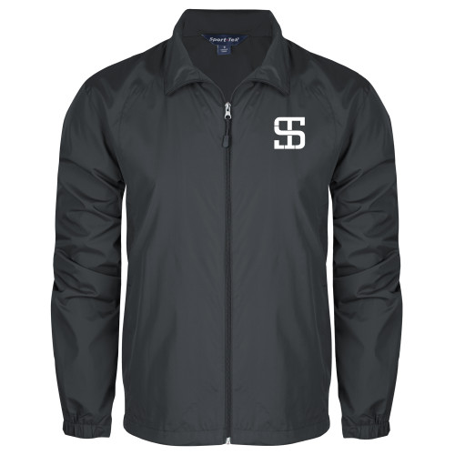 Charcoal Full Zip Wind Jacket-Monogram
