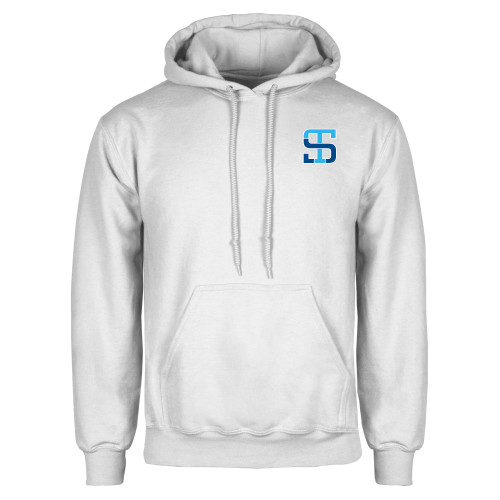 White Fleece Hoodie-Monogram