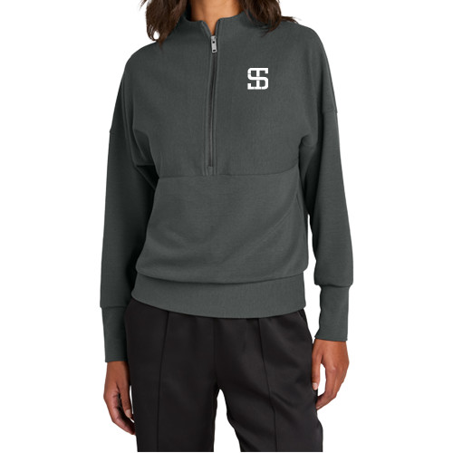Mercer+Mettle Womens Storm Grey 1/4 Zip-Monogram