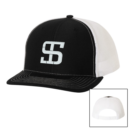 Richardson Black/White Trucker Hat-Monogram