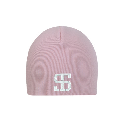Pink Knit Beanie-Monogram