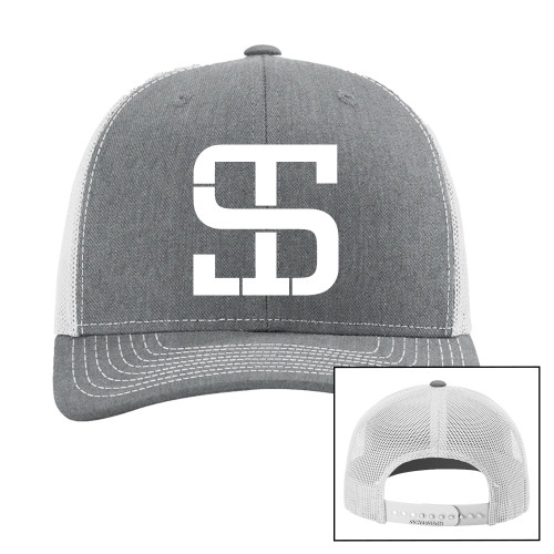 Richardson Heather Grey/Light Grey Trucker Hat-Monogram