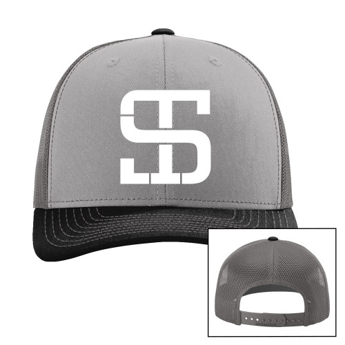 Richardson Grey/Charcoal/Black Trucker Hat-Monogram