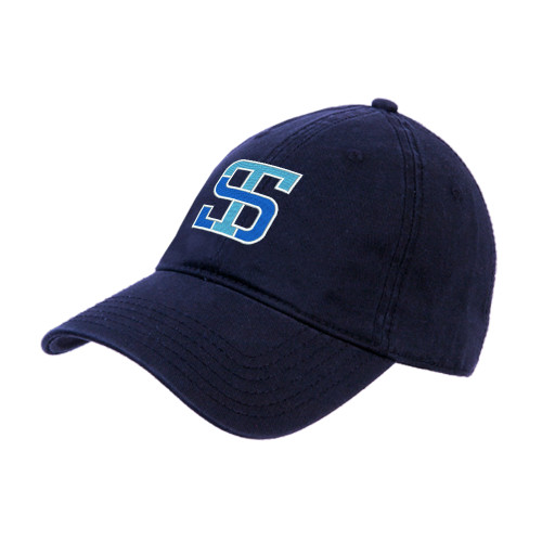 Navy Unstructured Adjustable Low Profile Hat-Monogram
