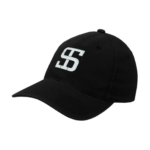 Black Flexfit Structured Low Profile Hat-Monogram