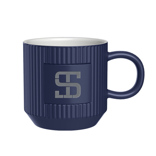 First Light Navy Ceramic Mug-Monogram Engraved