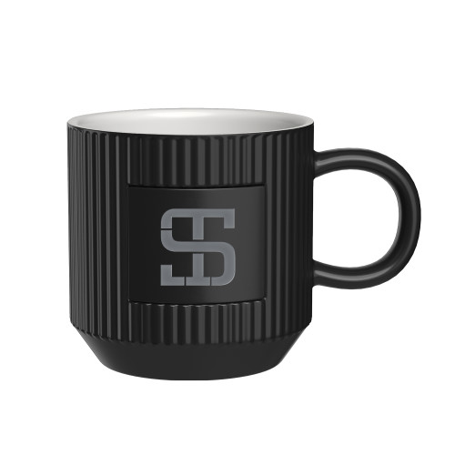 First Light Black Ceramic Mug-Monogram Engraved